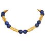 Jean Mahie Lapis Lazuli 22K Yellow Gold Unique Link Necklace