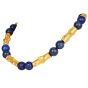 Jean Mahie Lapis Lazuli 22K Yellow Gold Unique Link Necklace