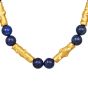 Jean Mahie Lapis Lazuli 22K Yellow Gold Unique Link Necklace