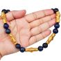 Jean Mahie Lapis Lazuli 22K Yellow Gold Unique Link Necklace