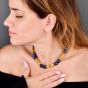 Jean Mahie Lapis Lazuli 22K Yellow Gold Unique Link Necklace