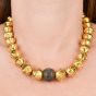 Jean Mahie 22K Yellow Gold Bead Choker Necklace
