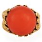 Cartier Circa 1970 Vintage 18K Gold Red Coral Cocktail Ring