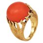 Cartier Circa 1970 Vintage 18K Gold Red Coral Cocktail Ring