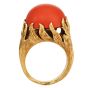 Cartier Circa 1970 Vintage 18K Gold Red Coral Cocktail Ring