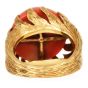 Cartier Circa 1970 Vintage 18K Gold Red Coral Cocktail Ring
