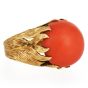 Cartier Circa 1970 Vintage 18K Gold Red Coral Cocktail Ring