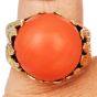 Cartier Circa 1970 Vintage 18K Gold Red Coral Cocktail Ring