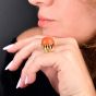 Cartier Circa 1970 Vintage 18K Gold Red Coral Cocktail Ring