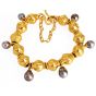 Jean Mahie 22K Yellow Gold Cultured Baroque Gray Pearl Bracelet