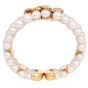 Diamond Flower 5Rows Pearl 18K Yellow Gold Cuff Bracelet |Dover Jewelry|