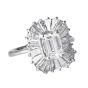 GIA Certified Emerald Cut Diamond Platinum Cocktail Ring|Dover Jewelry|