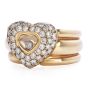 Chopard Happy Diamond 18K Gold Pave Heart Wide Cocktail Ring