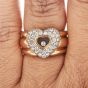 Chopard Happy Diamond 18K Gold Pave Heart Wide Cocktail Ring