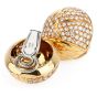Cartier Vintage 5.50 carats Diamond 18K Gold Dome Clip On Earrings