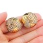 Cartier Vintage 5.50 carats Diamond 18K Gold Dome Clip On Earrings