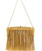 Antique Sapphire Filigree 14K Yellow Gold Mesh Hand Purse 