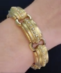 Vintage Authentic Marlene Stowe 18K Gold Nautical Link Bracelet. 860711