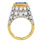 Vintage Mario Buccellati Ceylon Sapphire Diamond 18K Dome Ring|Dover Jewelry|