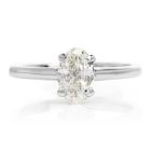GIA Certified Classic 1.01 Oval Cut Diamond White Gold Solitaire Engagement Ring