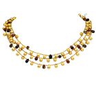 Marco Bicego Paradise Citrine Tourmaline 18K Yellow Gold Three Strand Bead Necklace