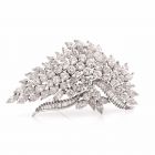 Vintage ELWOOD VAN CLIEF Diamond Platinum Brooch Pin 17.50 Carats