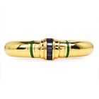 Italian Amethyst 1990's 18K Gold Bold Bangle Bracelet-Dover Jewelry