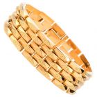 Vintage Retro Panther Design Wide 18K Yellow Gold Bracelet