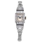 Vintage Hamilton Diamond Platinum Ladies Cocktail Watch