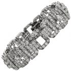 Antique 1930s Diamond Platinum Art Deco Link Bracelet 