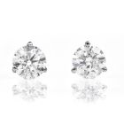 GIA 3.00cts Diamond 14K Gold Brilliant Round Stud Earrings-Dover Jewelry