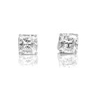 GIA 2.13cttw Square Brilliant Diamond 14K Gold  Stud Earrings-Dover Jewelry