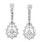 GIA Vintage 5.60 carats Diamond Platinum Teardrop Dangle Earrings