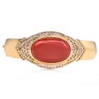 GIA Red Coral Diamond 18K Gold Statement Cuff Bracelet-Dover Jewelry