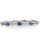Walser Wald Vintage Deco Diamond Sapphire Platinum Bracelet 