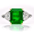 BVLGARI 4.86 carats GRS Emerald Diamond Platinum Engagement Ring |DoverJewelry|