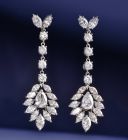 Glamorous 8.10cts Diamond 18K Gold Bridal Dangle Drop Earrings