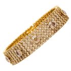 Estate 31.04cts Natural  Fancy Brown Yellow  Diamond 18K Gold Bracelet 