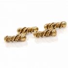 Estate Classic Men 18K Gold Swirl Cufflink