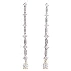 Estate 6.00ctw Diamond 18K Gold Linear Tear Drop Long Earrings|Dover Jewelry|