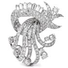 Vintage 1950's 18.00cts Diamond Brooch Platinum Pin