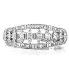 Vintage 16.95ct Marquise Diamond Platinum Gold Cuff Bangle Bracelet
