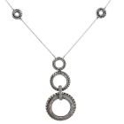 Estate Diamond 18K Gold Circle Drop Necklace