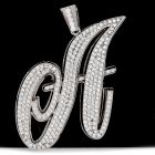 Estate Diamond "A" Initial 14K Gold Pendant & Brooch, 83.4 Grams