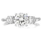 Classic 2.11Round & Baguette Diamond Platinum Engagement Ring
