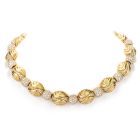 Estate Ambrosi Eliptical Diamond 18K Gold 15 Inch Choker Necklace