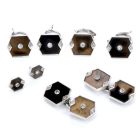 Vintage Diamond Onyx Brown Quartz Tuxedo Cufflink Button Set