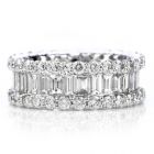 Estate 4.91 carats Diamond Baguette Wide Eternity Band Ring