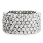 Wide 6 Row Diamond Eternity Band Ring Size 7.5