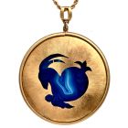 Buccellati Agate 18K Gold Zodiac Medallion Pendant 